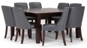 Black Color Wooden Dining Table With 6 Chairs