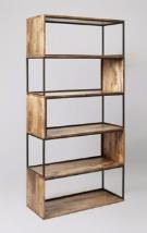Brown & Black Color Solid Wood + Iron Book Shelf