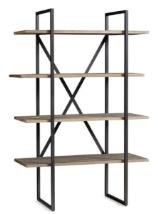 Brown & Black Color Solid Wood + Iron Book Shelf
