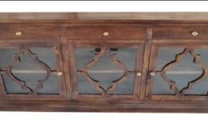 Brown Color Solid Wood Buffet Unit With 3 Drawer & 3 Gate