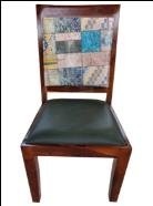 Multicolor Accent Sheesham Wood Dining Chair With Cushion