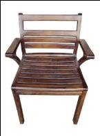 Brown Color Sheesham Wood Strip Arm Chair