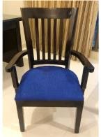 Brown Color Sheesham Wood Long Back And Armrest Chair With Cushion