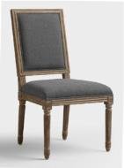 Brown Color Mango Wood Antique White Wash Dining Chair With Cushion