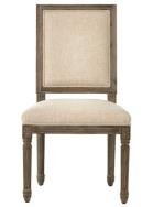Brown Color Bella Rectangular Back Solid Wood Chair With Cushion