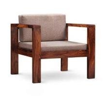 Brown Color Wood Chair With Cushion