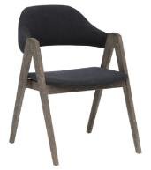 Black Color Mango Wood Round Back Modern Chair