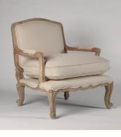 Brown & White Color Wood Chair With Cushion