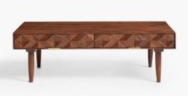 Brown Color Lucia Sheesham Wood Coffee Table With 2 Drawer