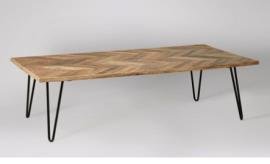 Brown & Black Color Agua Mango Wood + Iron Coffee Table