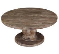 Brown Color Indiara Mango Wood Round Whitewash Coffee Table