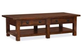 Brown Color Limpa Mango Wooden Drawer Coffee Table With 2 Drawer